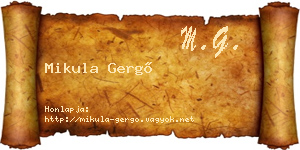 Mikula Gergő névjegykártya